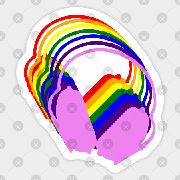 Headphone rainbow Sticker by NAYAZstore